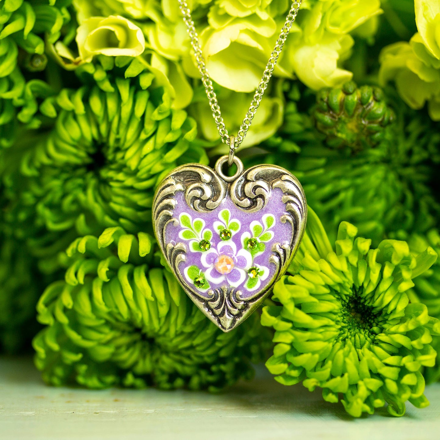 Felicity Floral Heart Jill's Garden Necklace