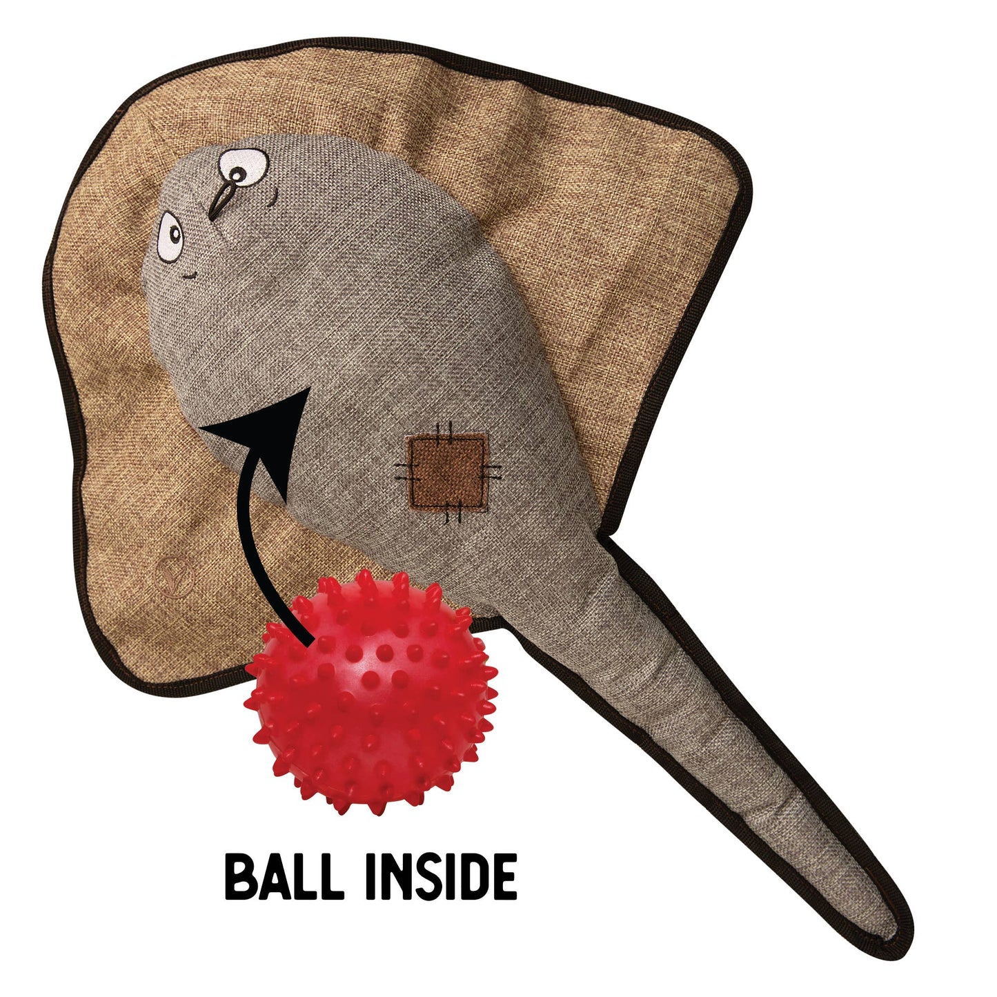 SnugArooz Sally the Stingray w/ Rubber Spikey Ball Toy 21"