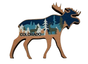 Lake George Custom Layered Blue Moose Ornament
