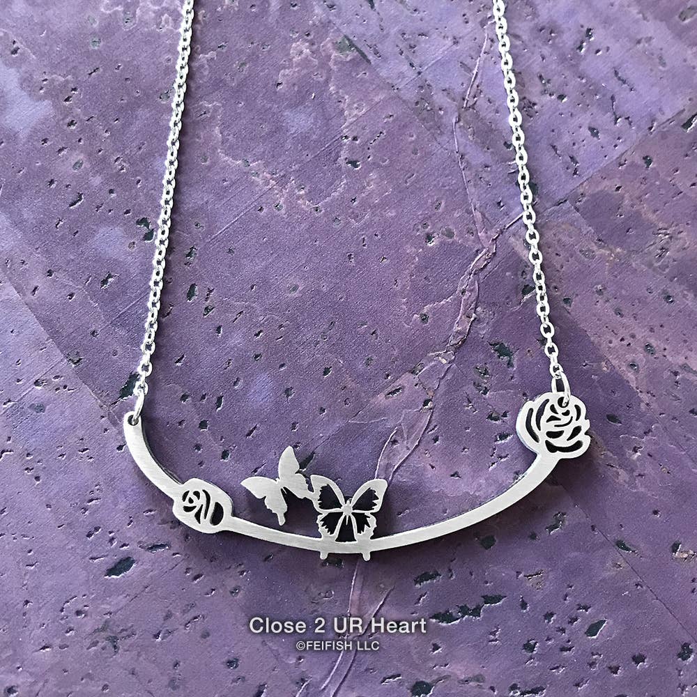 Butterflies Stainless Steel Necklace