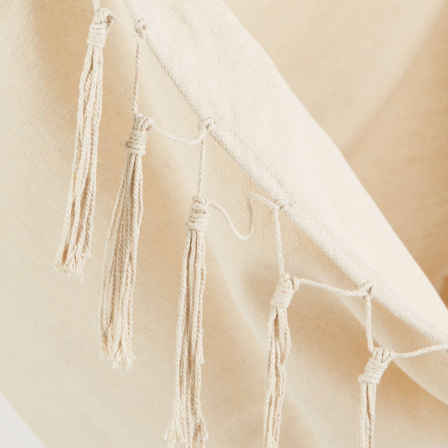 NATURAL HAMMOCK CHAIR WITH FRINGE TRIM