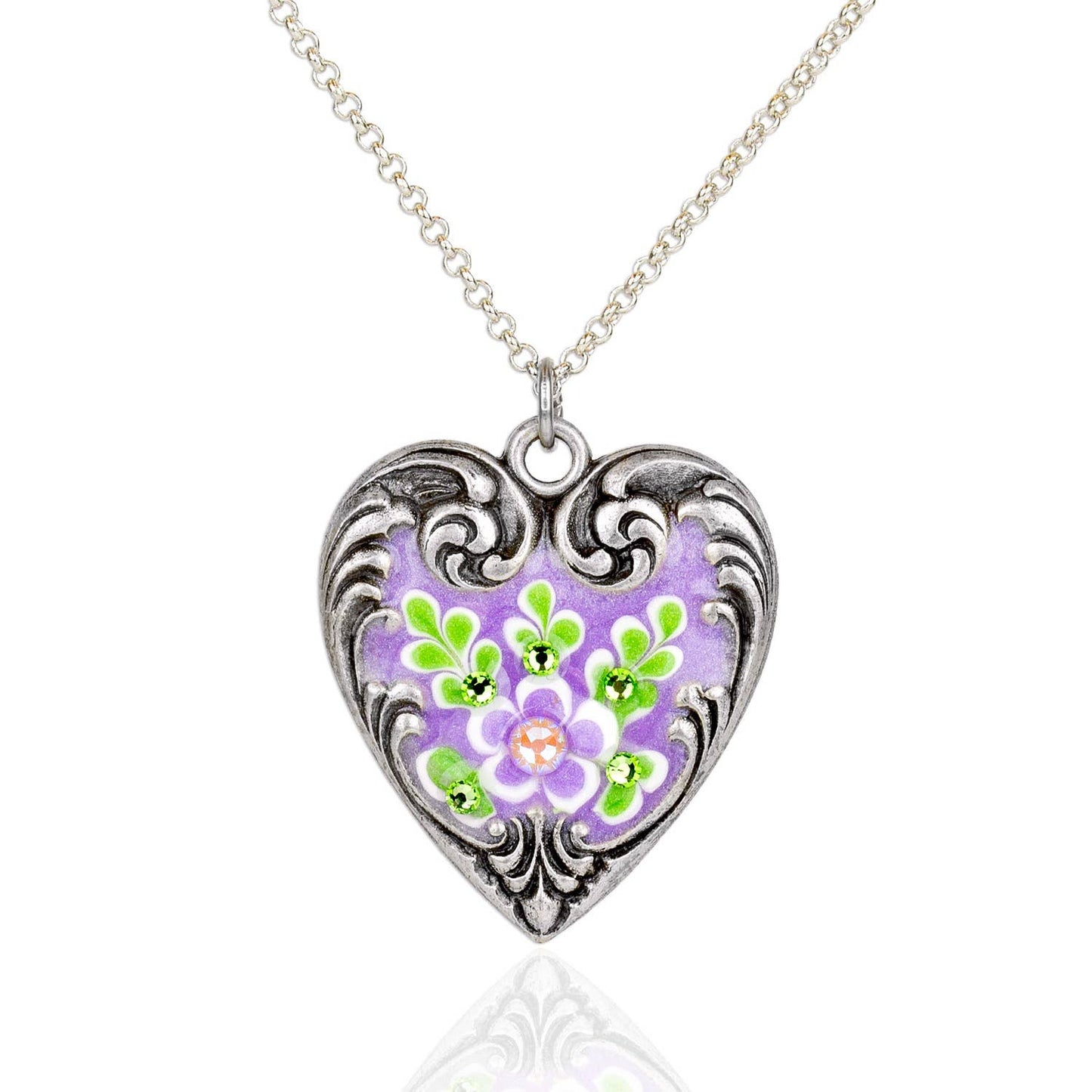 Felicity Floral Heart Jill's Garden Necklace