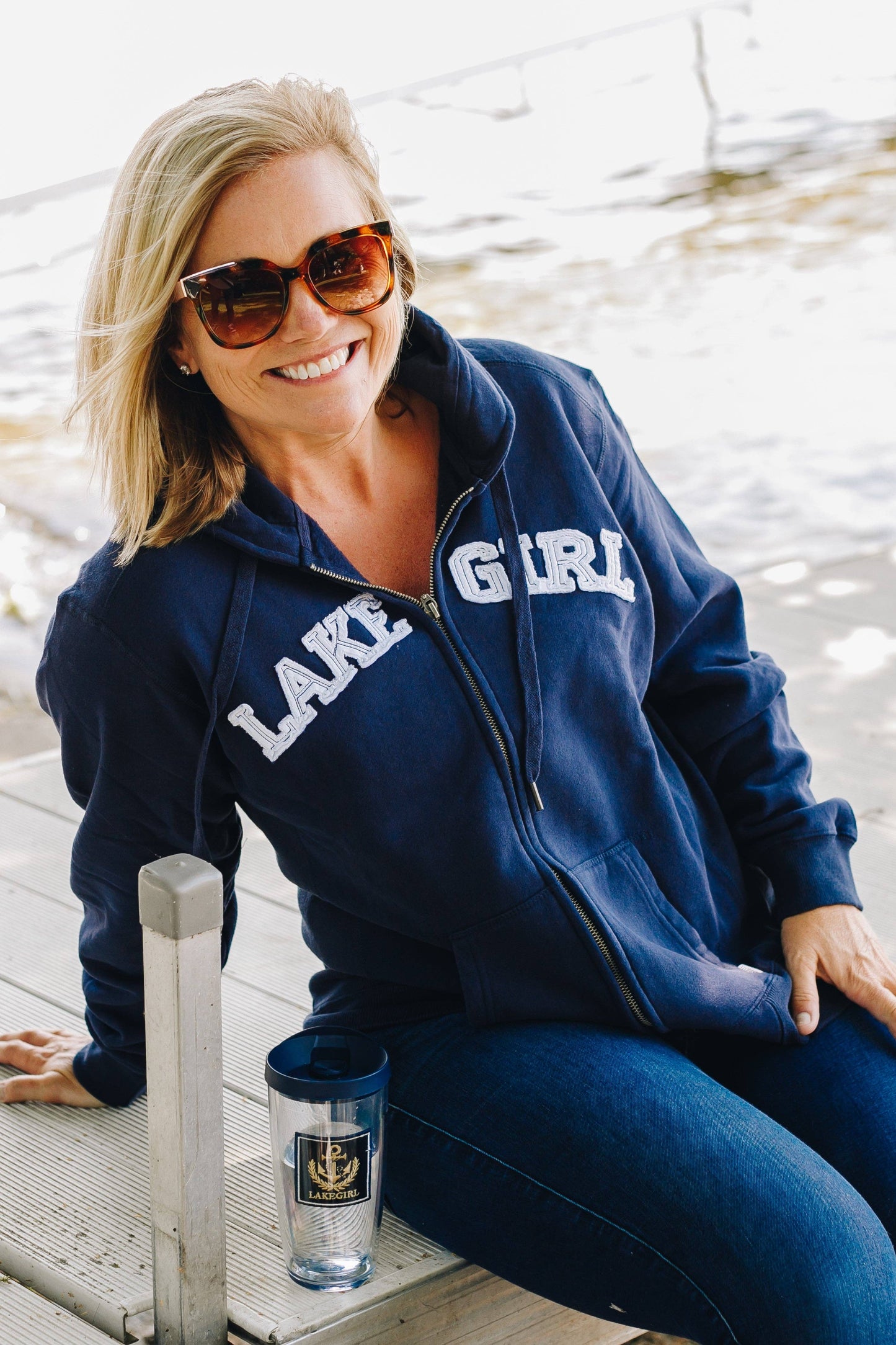 Full Zip Hoodie in Navy