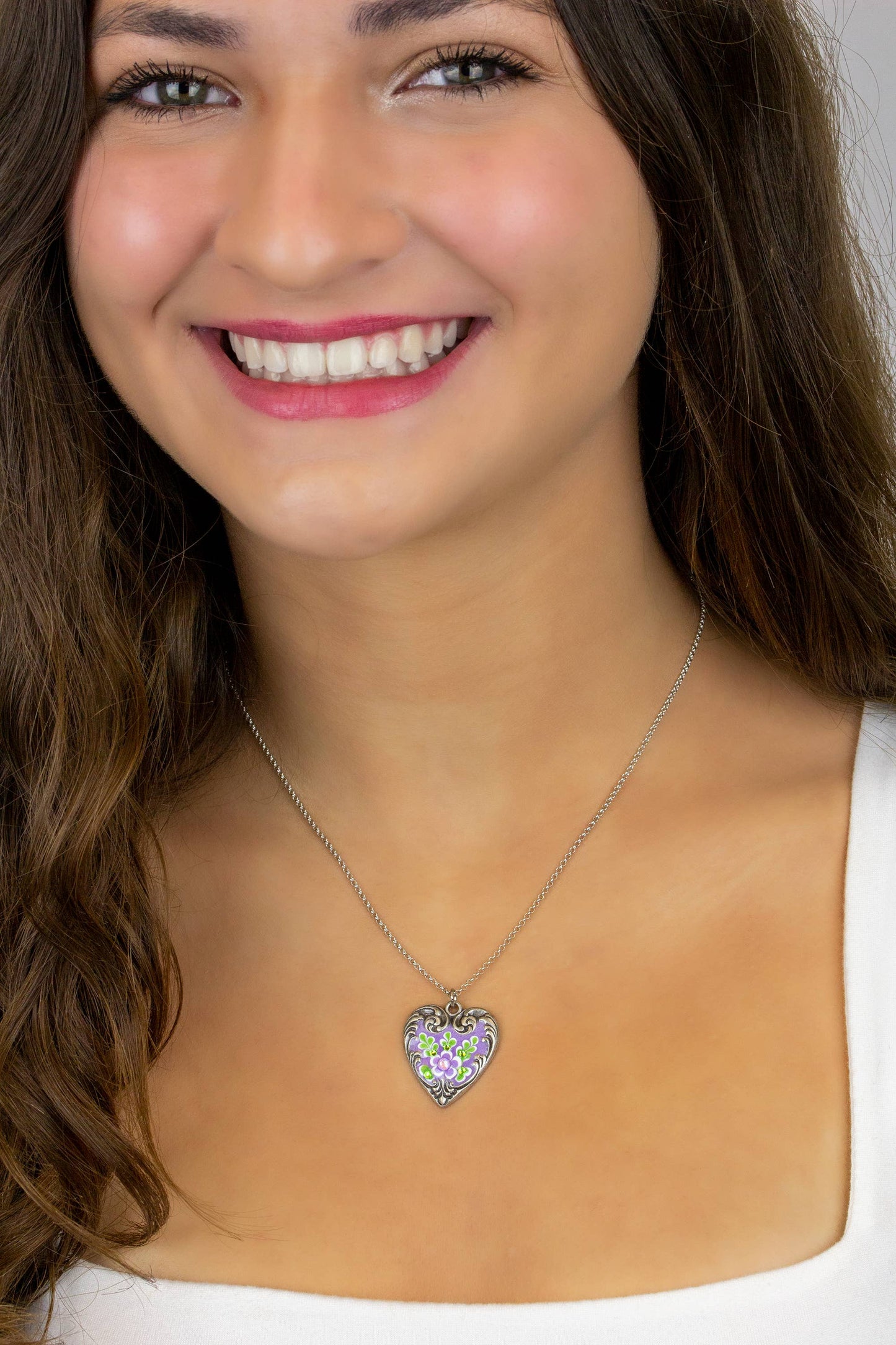 Felicity Floral Heart Jill's Garden Necklace
