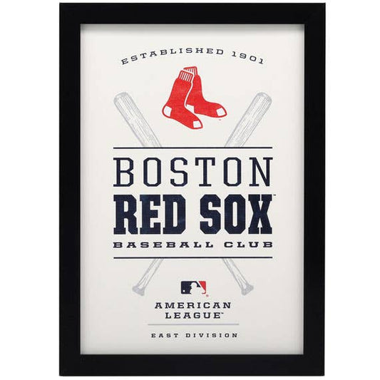 Boston Red Sox Baseball Club Framed Wood Wall Decor