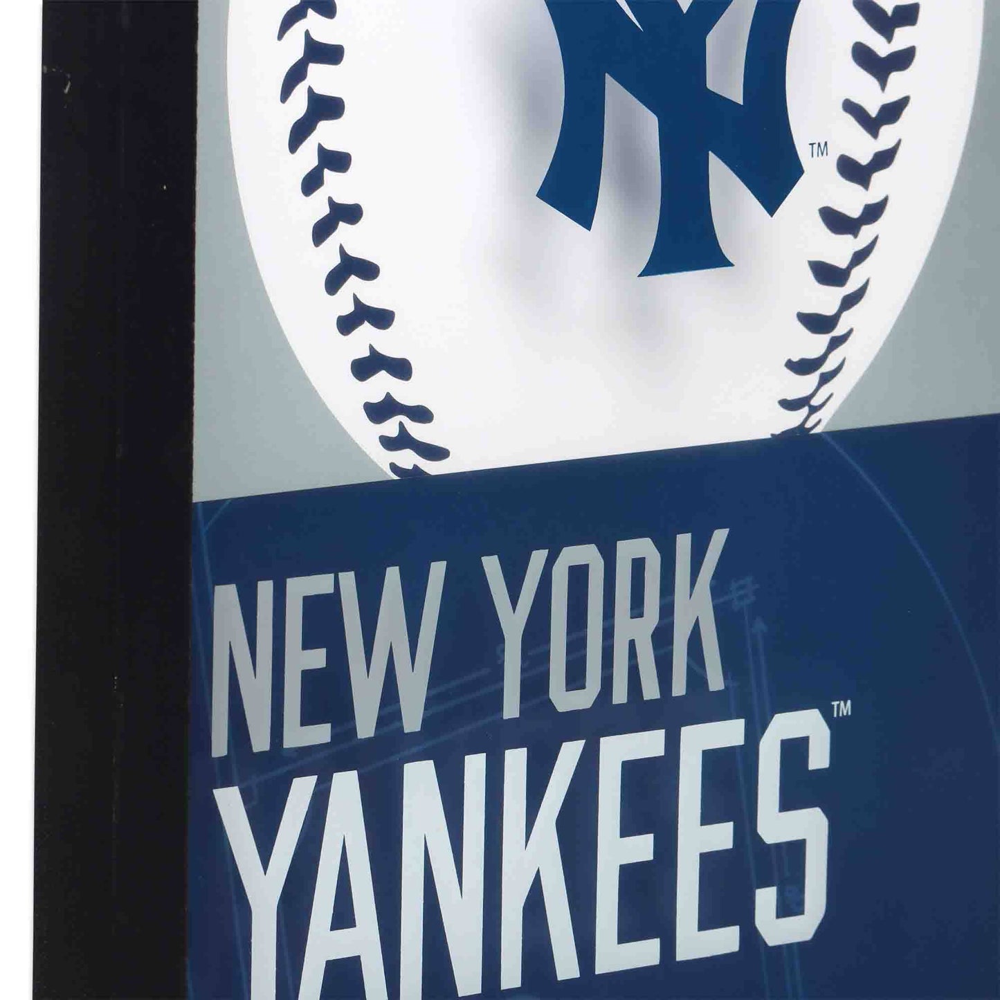 New York Yankees Logo Baseball & Diamond Framed Glass Sign