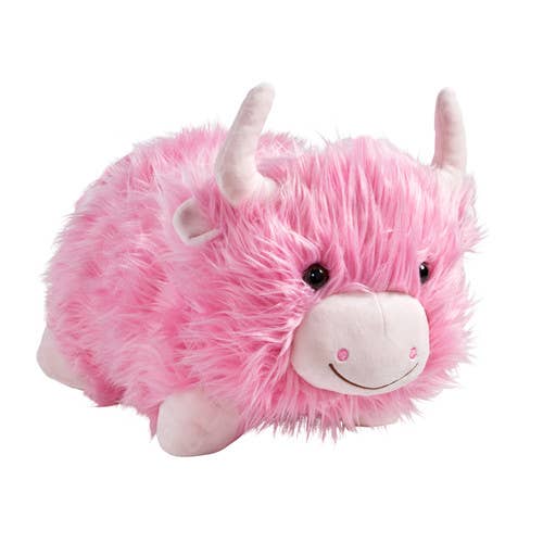 SIG Lg Pink Highland Cow Pillow Pet