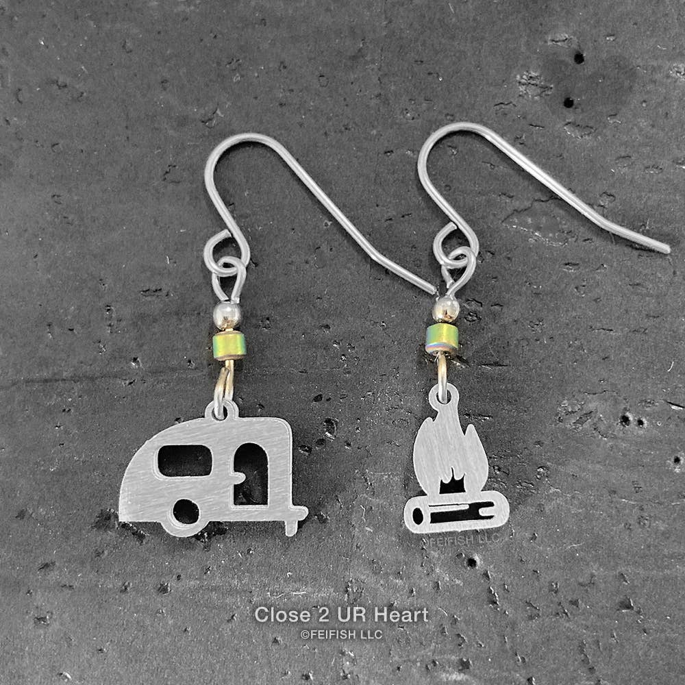 Camper and Campfire Earrings