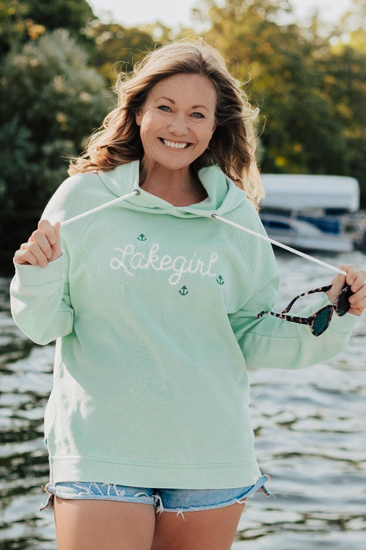 Burnout Wash Fleece Hood in Light Teal