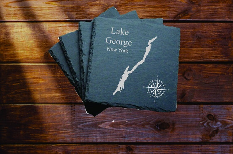 Lake George Slate coasters. Set of 4