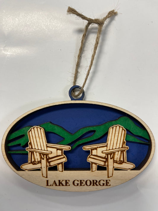 Customized 3 Layer Lake George Oval Design Adirondack Chairs Design Ornament