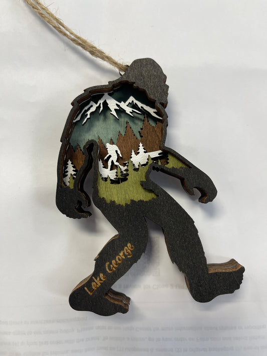 5 Layer Lake George Customized Bigfoot Ornament