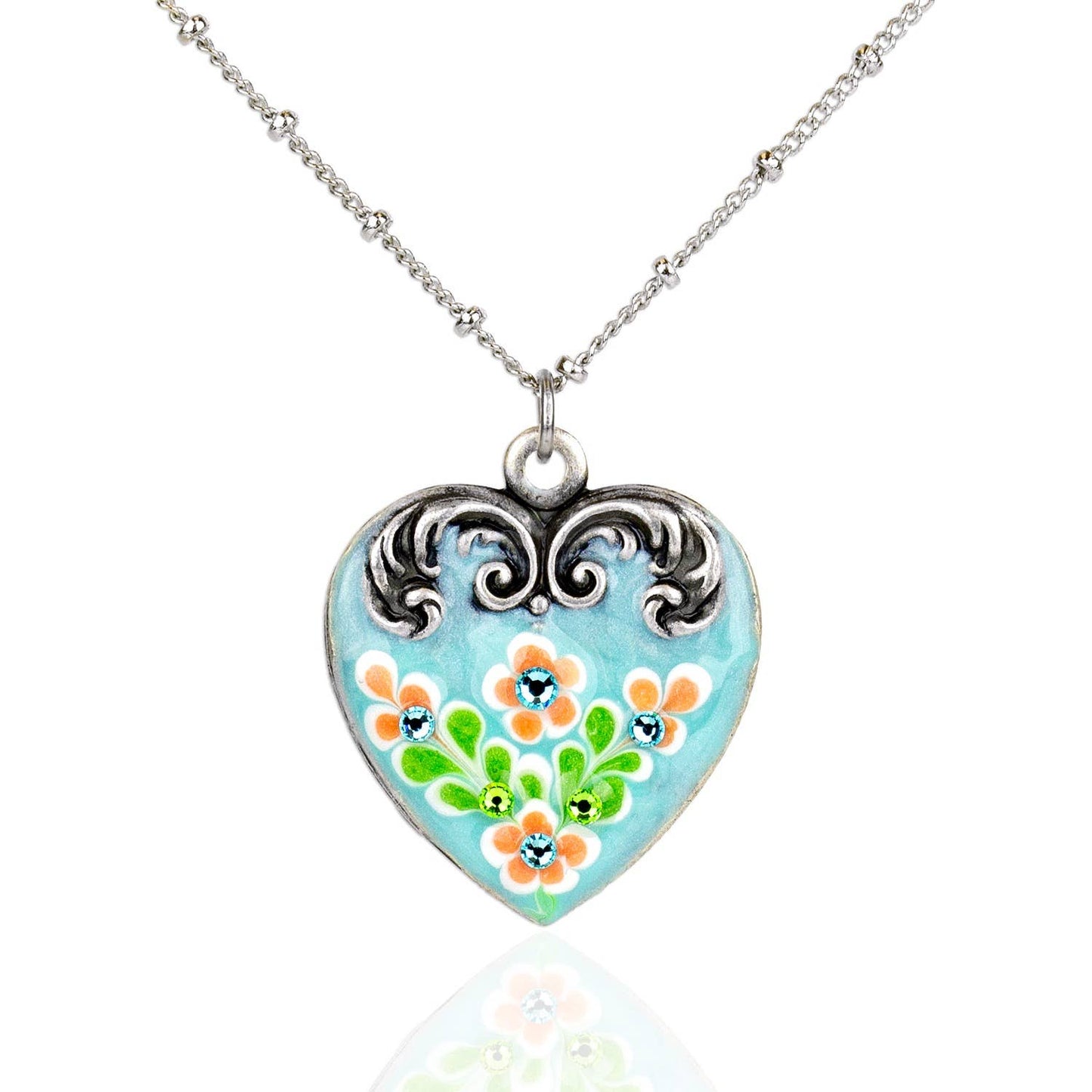 Mirabelle Floral Heart Jill's Garden Necklace