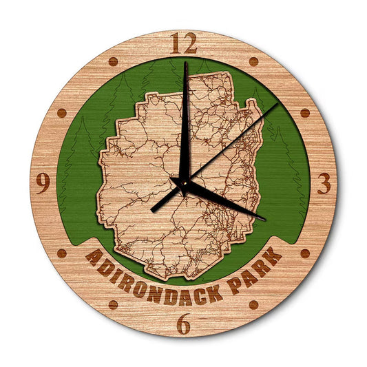 Adirondack Park, New York 14in Layered Map Clock