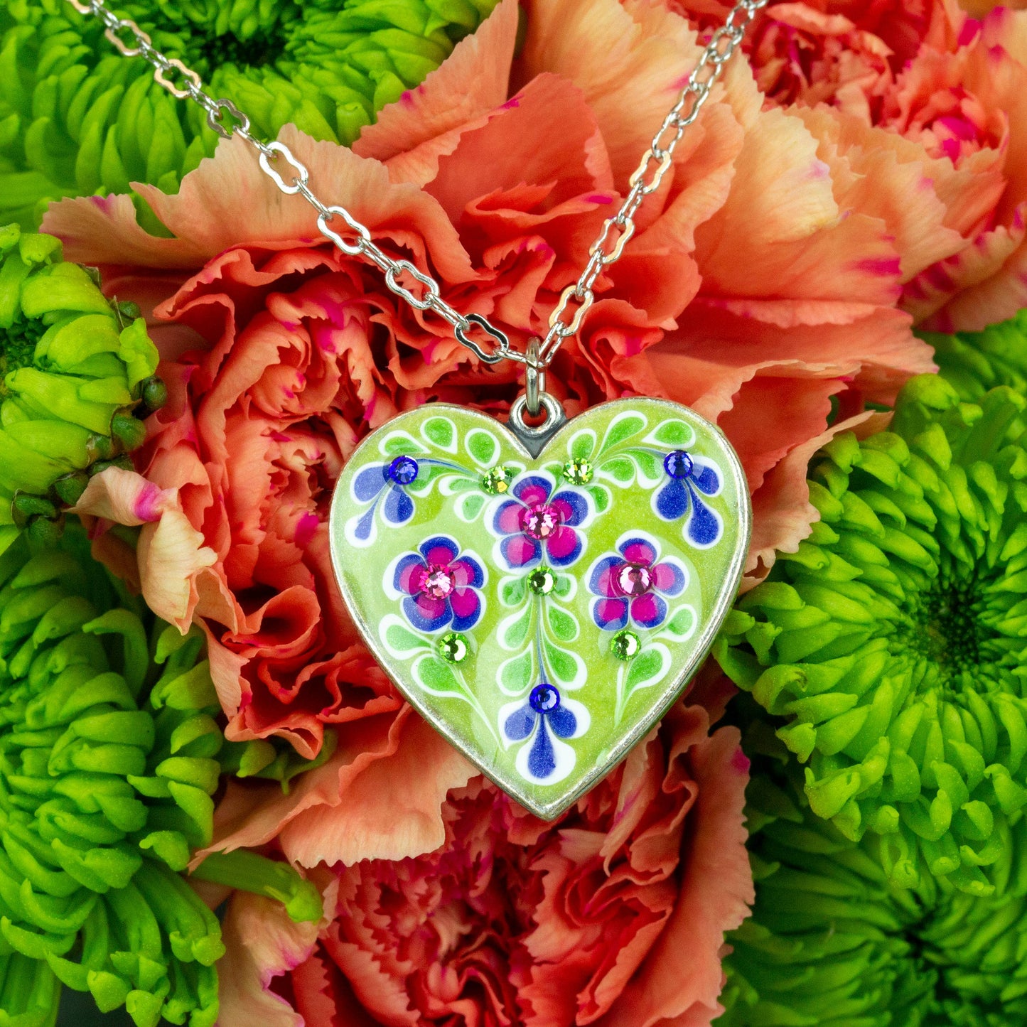Sophia Floral Heart Jill's Garden Necklace